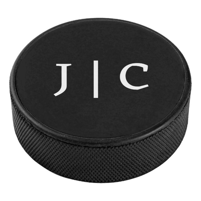 Benutzerdefinierte Initialen Monogram Minimalistis Eishockey Puck (3/4)