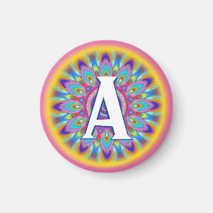 Benutzerdefinierte Initialen Psychedelic Kühlschra Magnet