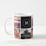Benutzerdefinierte Instagramm-8-Foto-Tasse Kaffeetasse<br><div class="desc">Maßgeschneiderte Tasse mit Platz für 8 quadratische Fotos und ein Monogramm.</div>