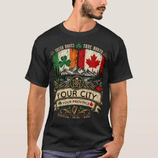 Benutzerdefinierte Irische Kanadische Flagge Stadt T-Shirt