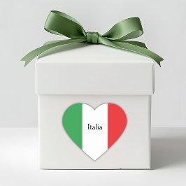 Benutzerdefinierte italienische Flagge Italien Herz-Aufkleber