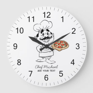 Benutzerdefinierte italienische Pizzeria Pizza Küc Große Wanduhr