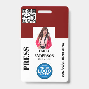 Benutzerdefinierte Journalisten-Medien-Pass-Foto-I Ausweis