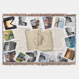Benutzerdefinierte Jubiläums-Fotocollage mit Leine Decke