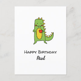 benutzerdefinierte Jungen Dinosaurier-Happy Geburt Postkarte