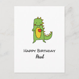 benutzerdefinierte Jungen Dinosaurier-Happy Geburt Postkarte