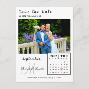 Benutzerdefinierte Kalenderkarte Save the Date für Postkarte
