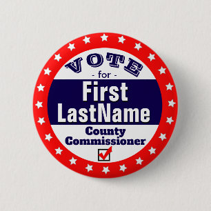 Benutzerdefinierte Kampagne County Commissioner Button