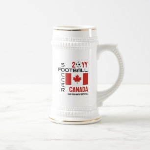 Benutzerdefinierte kanadische Flagge Football CANA Bierglas