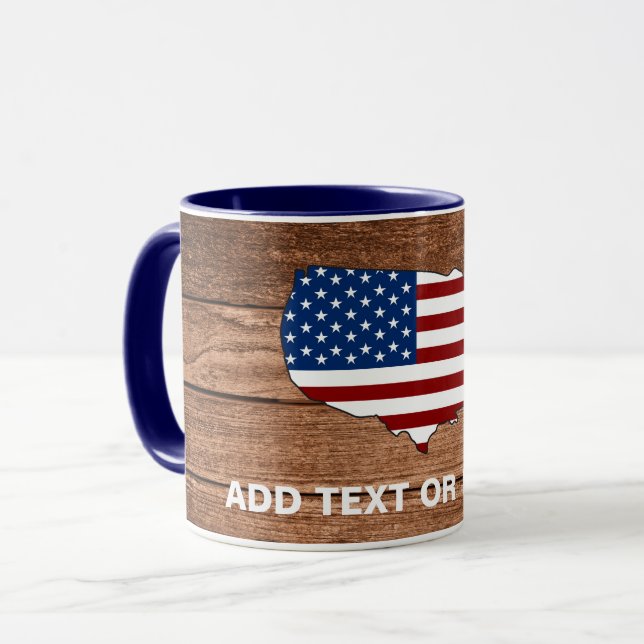 Benutzerdefinierte Karte Amerikas Holzkunst Tasse (Vorderseite Links)