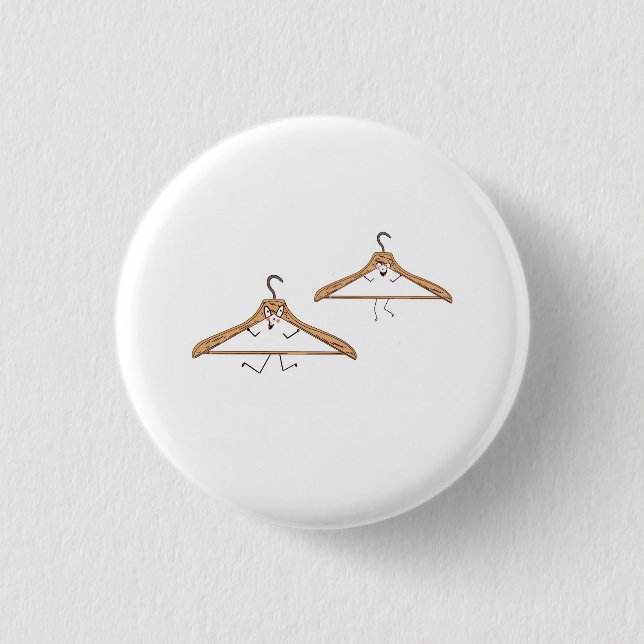 Benutzerdefinierte Karte. Lustige Kleiderbügel Button (Vorderseite)