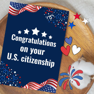 Benutzerdefinierte Karte zum Feiern Ihrer neuen US