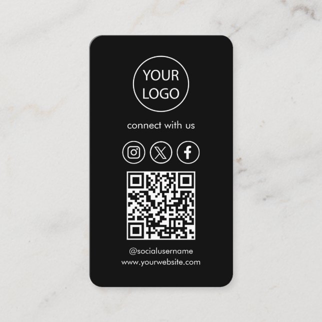 Benutzerdefinierte Karten, QR-Code für Social Medi Visitenkarte (Vorderseite)