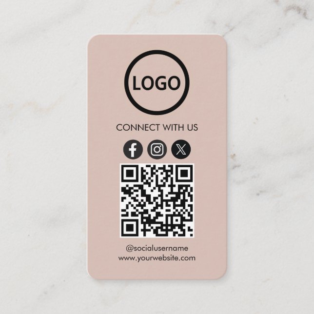 Benutzerdefinierte Karten, QR-Code für Social Medi Visitenkarte (Vorderseite)