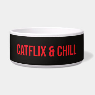 Benutzerdefinierte Katzen-Schüssel – „Catflix & Ch Napf