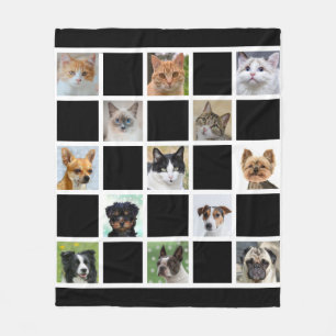 Benutzerdefinierte Katzen- und Hunde-Fotos auf Sch Fleecedecke