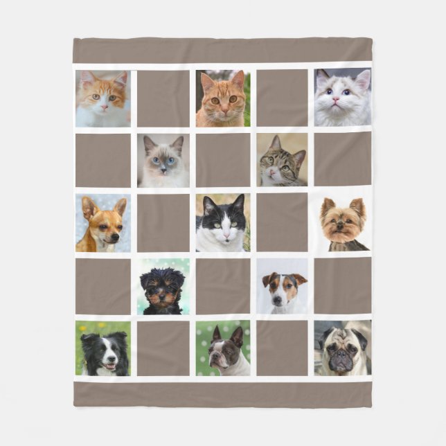 Benutzerdefinierte Katzen- und Hundebrücken-Fotos  Fleecedecke (Vorderseite)