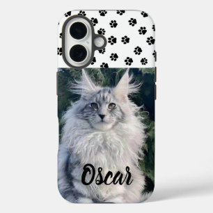 Benutzerdefinierte Katzenfoto-Handyhülle mit Namen iPhone 16 Hülle