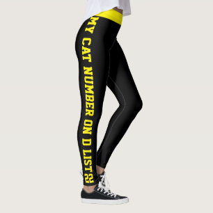 Benutzerdefinierte Katzenmutter-Zitat Gelbes Muste Leggings