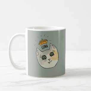 Benutzerdefinierte Katzenname-Kunst - Dicke weiße  Kaffeetasse