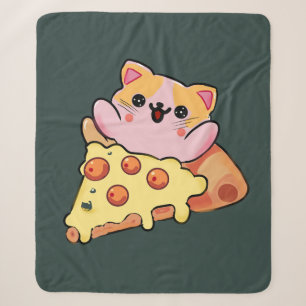 Benutzerdefinierte Kawaii-Katze, die eine Pepperon Sherpadecke