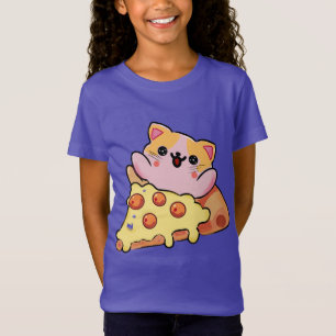 Benutzerdefinierte Kawaii-Katze, die eine Pepperon T-Shirt