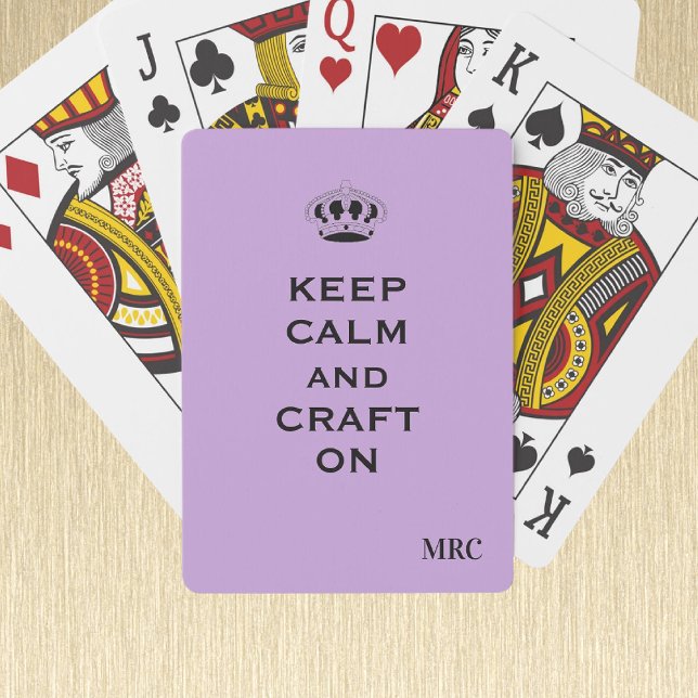 Benutzerdefinierte Keep Calm Lavendel Monogramm Sp Spielkarten (Von Creator hochgeladen)