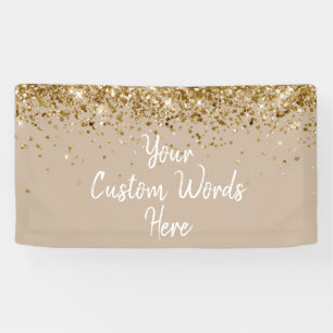 Benutzerdefinierte Khaki-Tan- und Gold-Geburtstags Banner