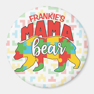 Benutzerdefinierte Kinder NAME Mama Bear Autismus  Magnet