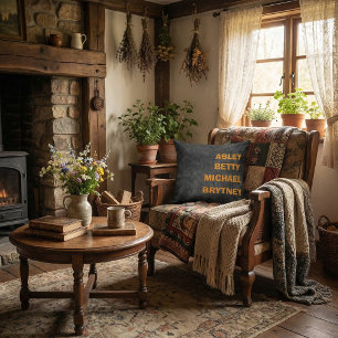 Benutzerdefinierte Kindername rustikaler Stil Kissen