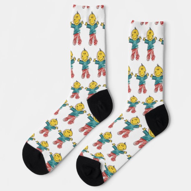 benutzerdefinierte Kinderzeichnung Socken (Linkes Detail)