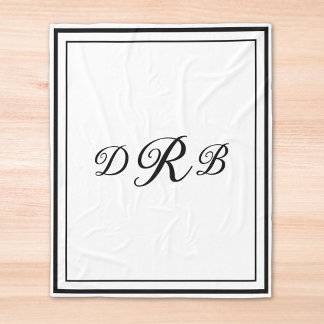 Benutzerdefinierte klassische Monogramm-Kalligrafi Fleecedecke