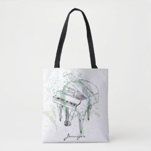 Benutzerdefinierte Klavierillustration Kunstzeichn Tasche