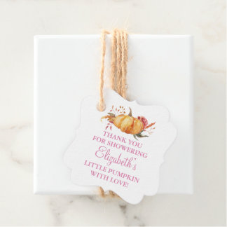 Benutzerdefinierte Kleine Kürbismädchen-Baby-Party Geschenkanhänger