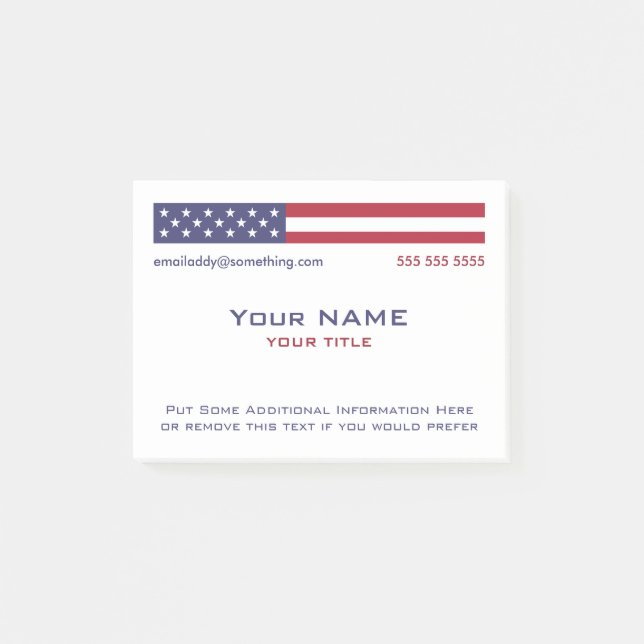 Benutzerdefinierte Kontaktadresse für amerikanisch Post-it Klebezettel (Vorderseite)