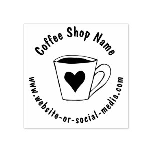 Benutzerdefinierte Kontaktdaten des Coffeeshops au Gummistempel