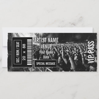 Benutzerdefinierte Konzert-Ticket-Geschenkidee DIY Einladung