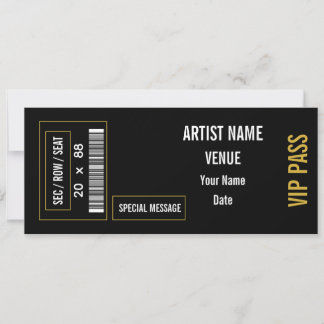 Benutzerdefinierte Konzert-Ticket-Geschenkidee DIY Einladung
