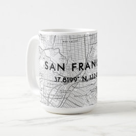 Benutzerdefinierte Koordinaten für San Francisco B Kaffeetasse