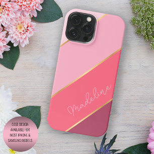 Benutzerdefinierte Korallenrot Pastell-Rosa Kunsts iPhone 16 Pro Max Hülle