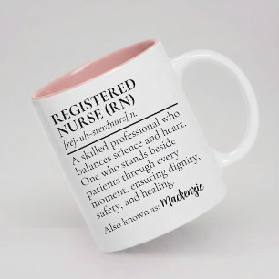 Benutzerdefinierte Krankenschwester RN Definition Zweifarbige Tasse