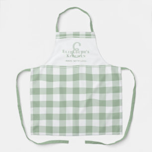 Benutzerdefinierte Küchenmonogramm Name Gingham Ka Schürze