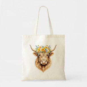 Benutzerdefinierte Kuh Leinwand-Tasche Blumen-Tasc Tragetasche