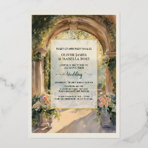 Benutzerdefinierte Kunst Cliveden House Hochzeitse Folieneinladung