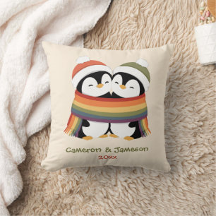 Benutzerdefinierte Kuschel-Stolz-Pinguine Weihnach Kissen