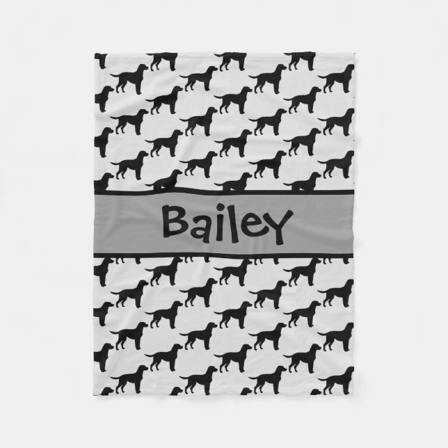 Benutzerdefinierte Labrador Retriever Silhouette Fleecedecke (Vorderseite)