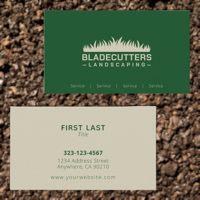 Benutzerdefinierte Landscaping Lawn Care Business  Visitenkarte (Von Creator hochgeladen)