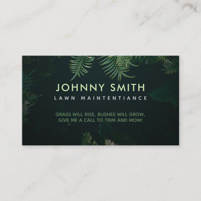 Benutzerdefinierte Lawn Care Slogans Business Card Visitenkarte (Vorderseite)