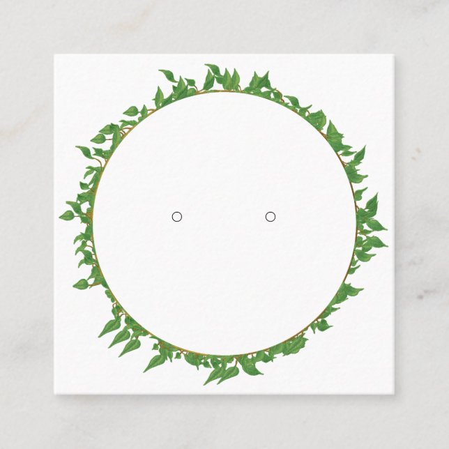 Benutzerdefinierte leaf Border Square Earring Card Telefonnummerkarte (Vorderseite)