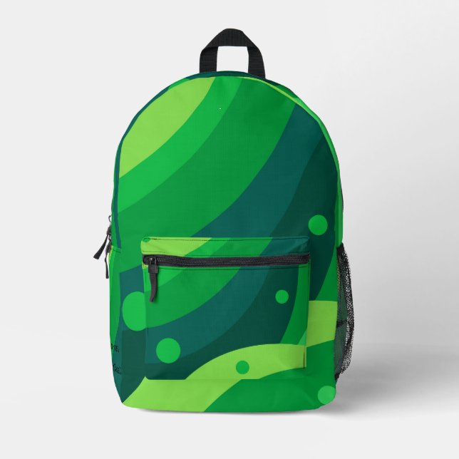Benutzerdefinierte, lebendige grüne, farbige Muste Bedruckter Rucksack (Vorderseite)